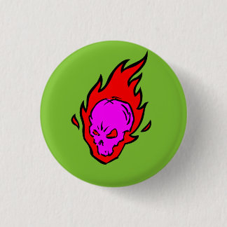Hothead Flaming Skull Button