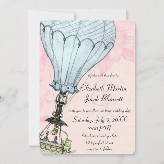  hotline ballonsluiting bruiloft kaart (Voorkant)