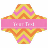 HotPink Ananas Citrouille LG Chevron Nom Monogramm (Plat)