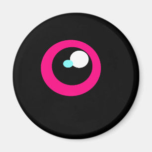 HotPink Monster Fridge Eye magnet #2 Magneet