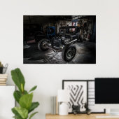 Hotrod dans une affiche de garage / Impression (Bureau à domicile)