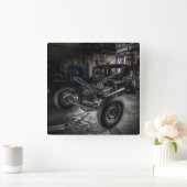Hotrod in een Garage Wall klok (Huis)