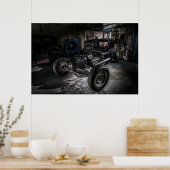 Hotrod in een Poster van de Garage/Druk (Keuken)