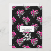 Hotroze Floral gothic Wedding QR Code Kaart (Achterkant)