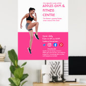 hotroze foto fitnessprogramma persoonlijke trainer poster (Thuiskantoor)