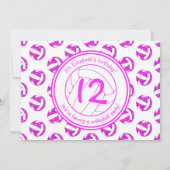 hotroze meisjes aangepaste volleybalverjaardagsfee kaart (Achterkant)