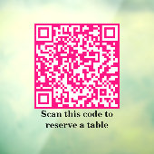 Hotroze QR-code | Voorbehoud tabel | Raamsticker (Vel 3)