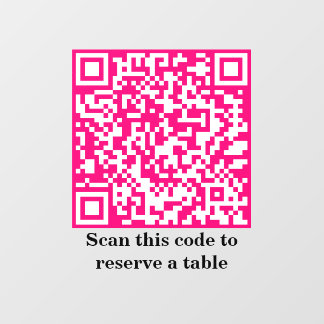 Hotroze QR-code | Voorbehoud tabel | Raamsticker