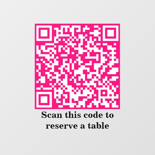 Hotroze QR-code | Voorbehoud tabel | Raamsticker (Vel)