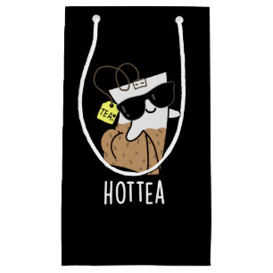 Hottea Funny Hot Tea Pun Dark BG Klein Cadeauzakje