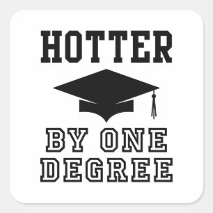 Hotter in één graad vierkante sticker