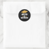 Hotter op één graad Funny Afstuderen studenten Ronde Sticker (Tas)