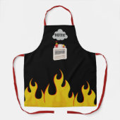 Hottie Kitchen Fire Flames Schort (Voorkant)