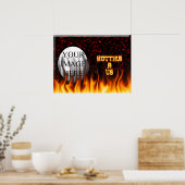 Hotties R Us vuur en vlammen rode marmer Poster (Keuken)