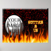 Hotties R Us vuur en vlammen rode marmer Poster (Voorkant)