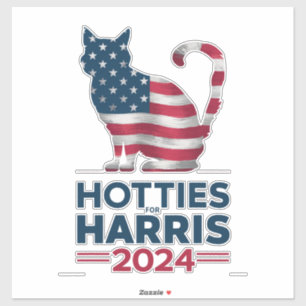 Hotties voor Harris 2024 Cat Ladies Kamala Harris Sticker