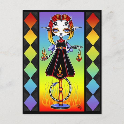 Hotty Pixie Stick Fire Starter Rainbow Briefkaart (Voorkant)