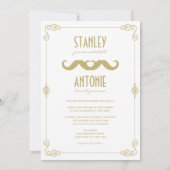 Hou Calm 2 Mustache Classic  Gay Wedding Kaart (Achterkant)