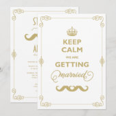 Hou Calm 2 Mustache Classic  Gay Wedding Kaart (Voorkant / Achterkant)