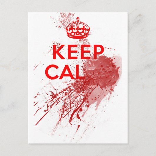 Hou Calm Bloody Zombie Briefkaart (Voorkant)