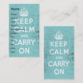 Hou Calm Blue Grunge Canvas digitale kunst Visitekaartje (Voorkant / Achterkant)