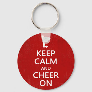 Hou Calm en Cheer On, Cheerleader Red Sleutelhanger