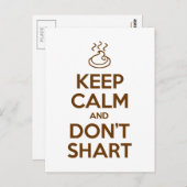 Hou Calm en Don't Shart Briefkaart (Voorkant / Achterkant)