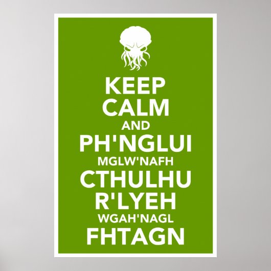 Hou Calm en Fhtagn Poster (Voorkant)