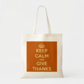 Hou Calm en geef Bedankt Harvest Pumpkin Tote Bag (Voorkant)