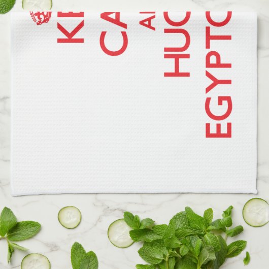 Hou Calm en Hug een Egyptoloog Theedoek (Gevouwen)