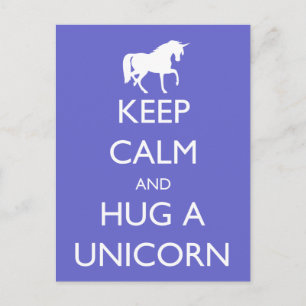 Hou Calm en Hug een Unicorn Briefkaart