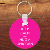 Hou Calm en Hug een Unicorn Sleutelhanger (Voorkant)