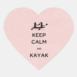 Hou Calm en Kayak bij mij Hart Sticker