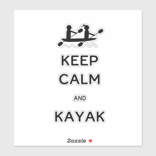 Hou Calm en Kayak bij mij Sticker (Vel)