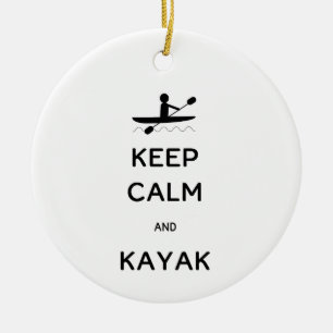 Hou Calm en Kayak met Jaar Keramisch Ornament