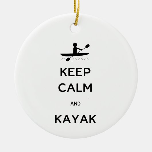Hou Calm en Kayak met Jaar Keramisch Ornament (Voorkant)