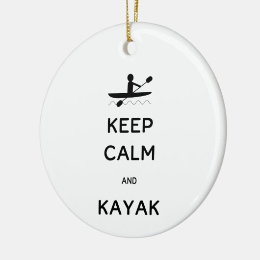 Hou Calm en Kayak met Jaar Keramisch Ornament (Links)