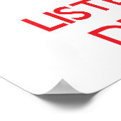 Hou Calm en luister naar een rechercheur Poster (Hoek)