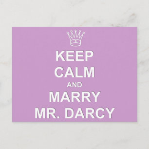 Hou Calm en Marry Mr Darcy - Briefkaart - Lila