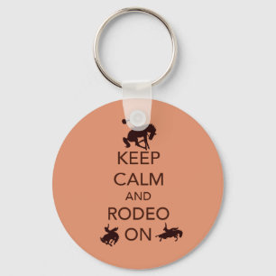Hou Calm en Rodeo op cowboy cowgirl cadeau Sleutelhanger