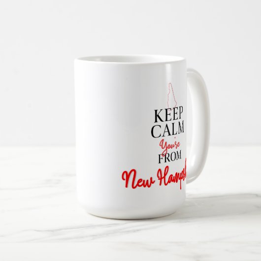 Hou Calm Je komt uit New Hampshire Koffiemok (Voorkant rechts)