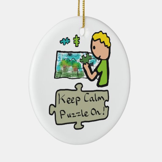 Hou Calm Jigzaag Puzzle Keramisch Ornament (Rechts)