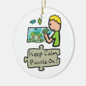 Hou Calm Jigzaag Puzzle Keramisch Ornament (Links)