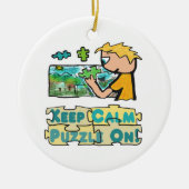Hou Calm Jigzaag Puzzle Keramisch Ornament (Voorkant)