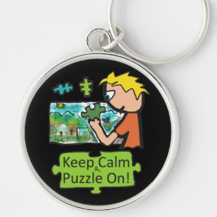 Hou Calm Jigzaag Puzzle Sleutelhanger