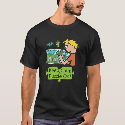 Hou Calm Jigzaag Puzzle T-shirt (Voorkant)