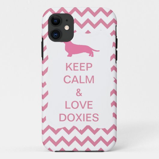 Hou Calm & Love Doxies Pink Zigzag Case-Mate iPhone Case (Achterkant)