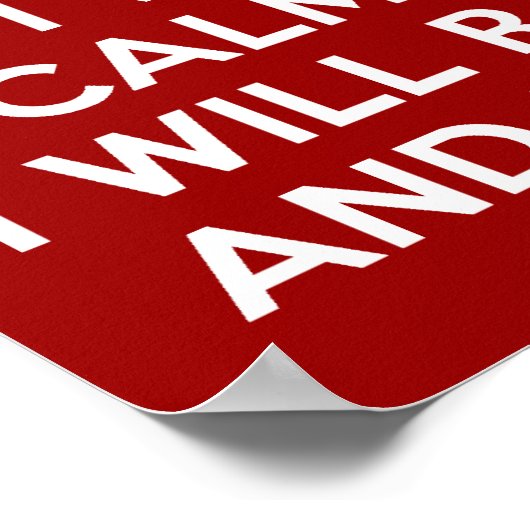 Hou Calm Raise Hell en Break Stuff Poster (Hoek)