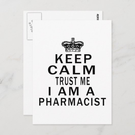 Hou Calm'n vertrouwen in mij dat ik apotheker ben. Briefkaart (Voorkant / Achterkant)