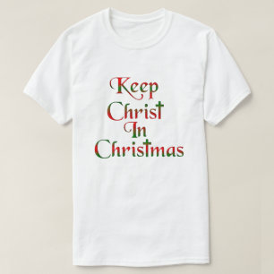 Hou Christus in de Shirten van het kerstkruis T-shirt